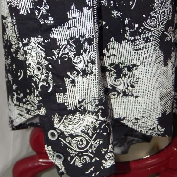 Robert Graham GAMBLE Men’s Button Front Long Sleeve Shirt Black Abstract LRG NWT - Picture 9 of 9